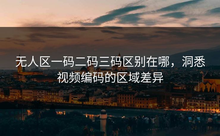 无人区一码二码三码区别在哪，洞悉视频编码的区域差异