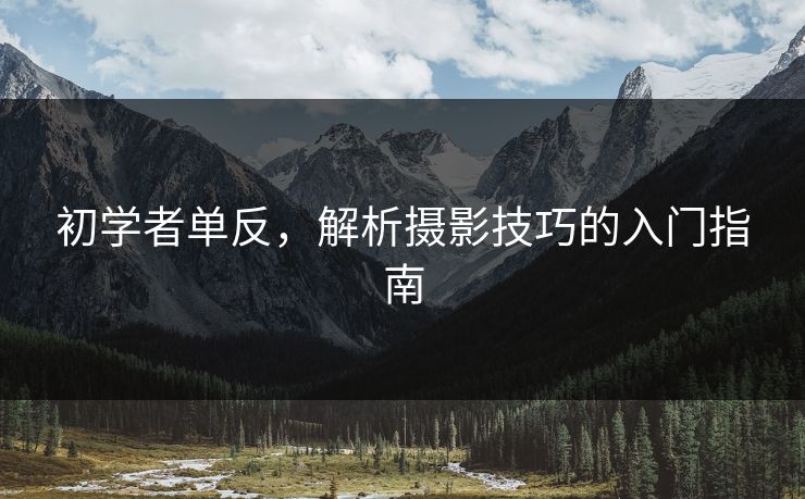 初学者单反，解析摄影技巧的入门指南