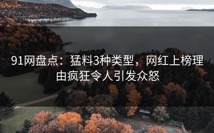 91网盘点：猛料3种类型，网红上榜理由疯狂令人引发众怒