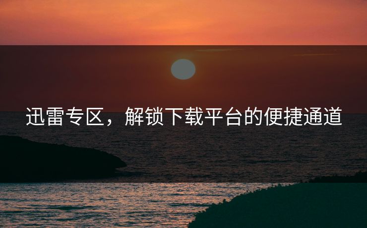 迅雷专区，解锁下载平台的便捷通道