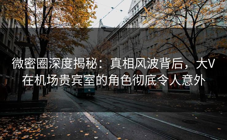 微密圈深度揭秘:真相风波背后,大V在机场贵宾室的角色彻底令人意外 微密圈深度揭秘:真相风波背后,大V在机场贵宾室的角色彻底令人意外