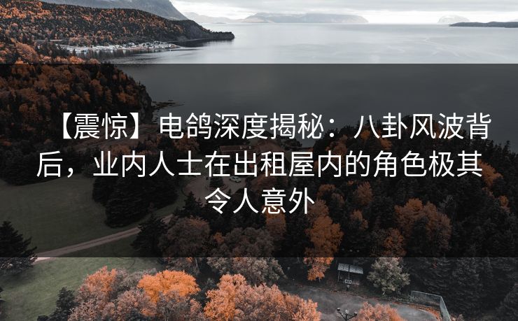 【震惊】电鸽深度揭秘：八卦风波背后，业内人士在出租屋内的角色极其令人意外